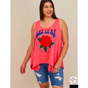 THE BEATLES HANKIE TANK - COTTON LET IT BE CORAL